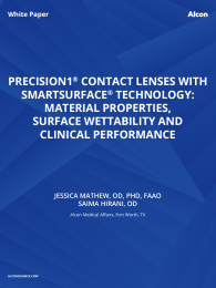 PRECISION1® Contact Lenses With SMARTSURFACE® Technology: Material Properties, Surface Wettability And Clinical Performance