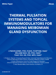 Thermal Pulsation Systems And Topical Immunomodulators For Managing Meibomian Gland Dysfunction