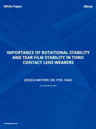  Importance Of Rotational Stability And Tear Film Stability In Toric Contact Lens Wearers