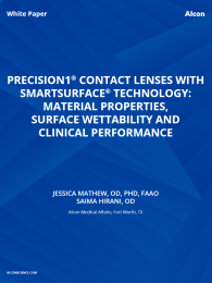 Precision1® Contact Lenses With Smartsurface® Technology: Material Properties, Surface Wettability And Clinical Performance