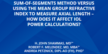 SS-OCT Biometers Using the Sum-of-Segments Method Versus Using the Mean Group Refractive Index to Measure Axial Length – How does it affect IOL Power Calculations?