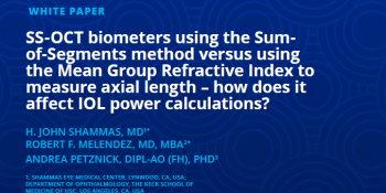 SS-OCT biometers using the Sum- of-Segments method versus using the Mean Group Refractive Index to measure axial length – how does it affect IOL power calculations?